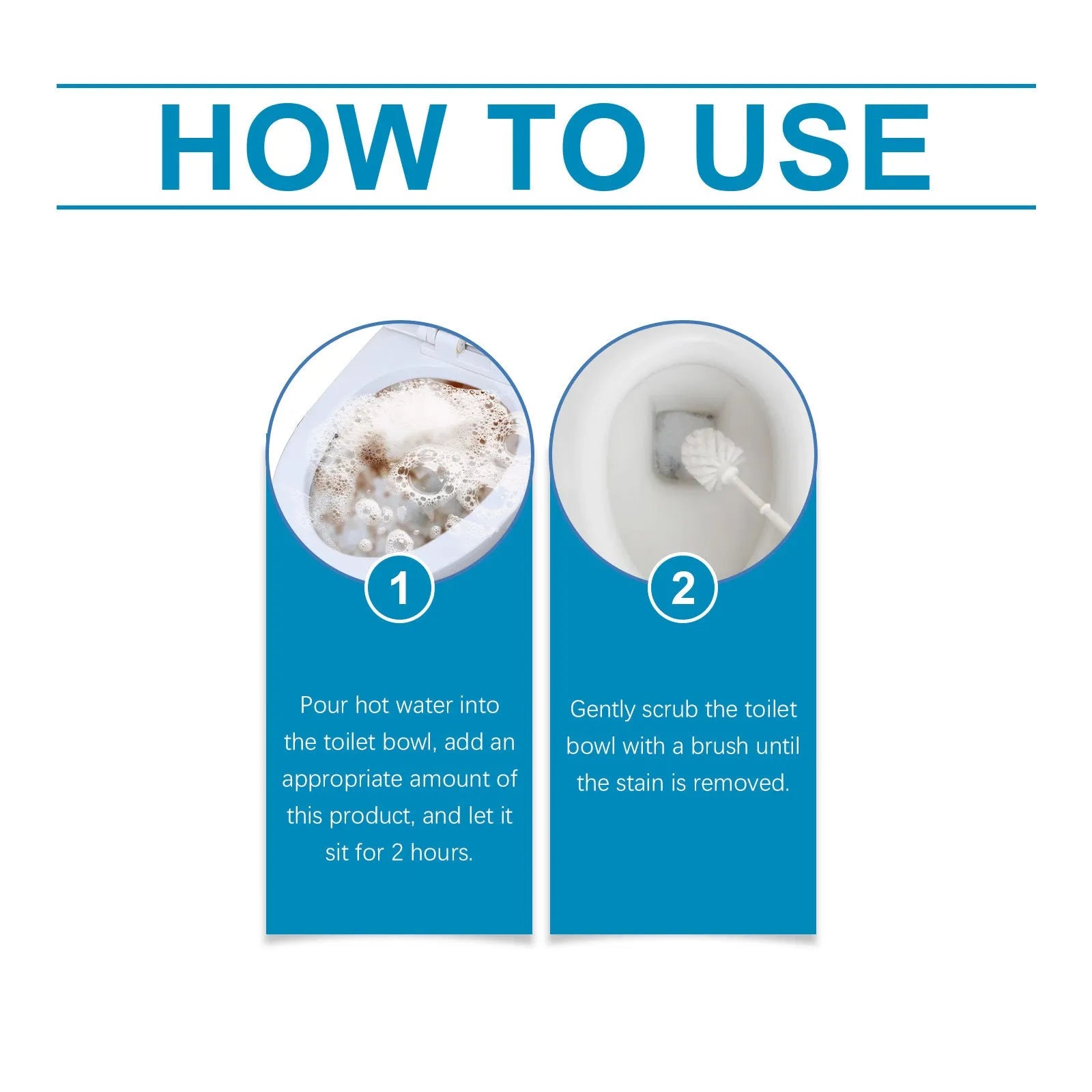 Toilet cleaning powder in four individual 30g sachets, 120g total.