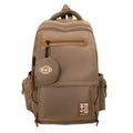 Large-capacity nylon school backpack for middle school students with curved shoulder straps in street trend style