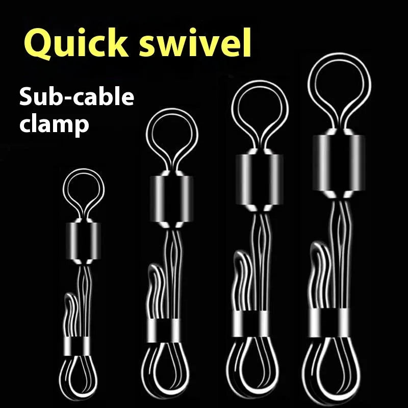 Brass quick change fishing barrel swivel bearing for fast line management
