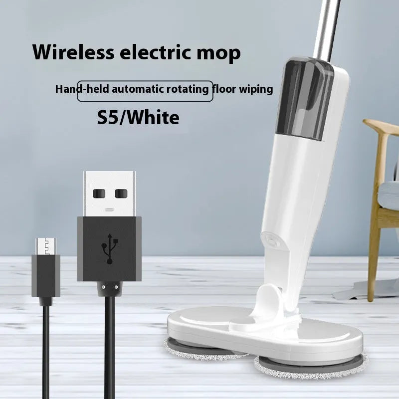 USB rechargeable wireless sweeping and mopping all-in-one machine in white or green.