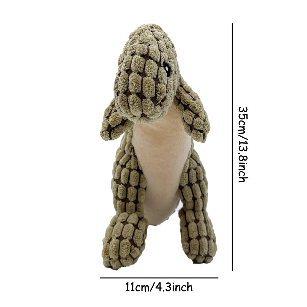 Durable dog toy with sound measuring 35cm long for biting resistance and boredom relief
