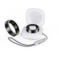 Black ceramic smart ring for health monitoring with heart rate, blood oxygen, and sleep tracking
