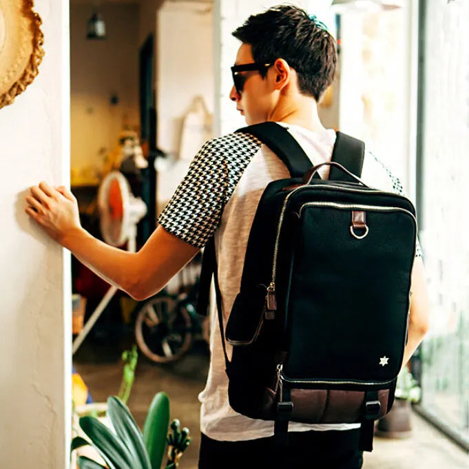 Men's modern Oxford cloth backpack in Korean style design with large 30x16x46cm capacity
