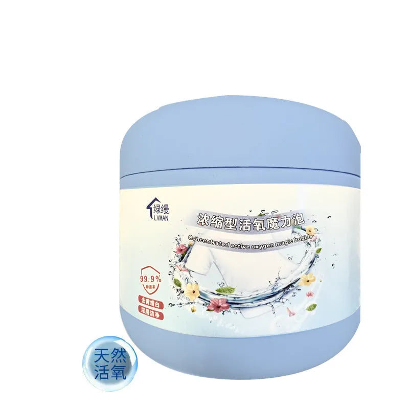 400g bottle of enhanced active oxygen bleaching powder for laundry stain removal.