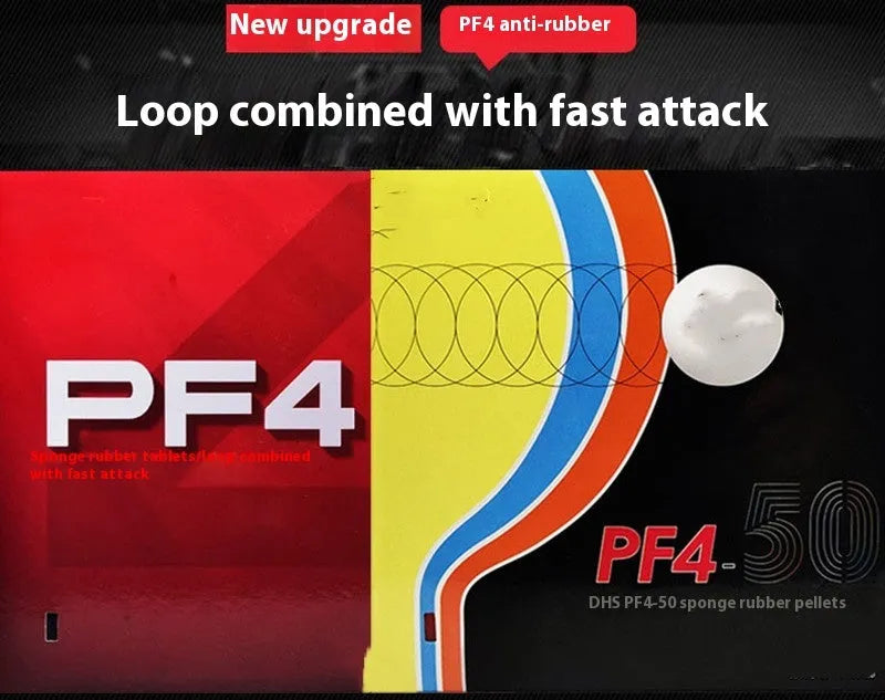 PF4-50 Fast Attack Sticky Classic-50 table tennis racket in red or black with thick or medium thick sponge.