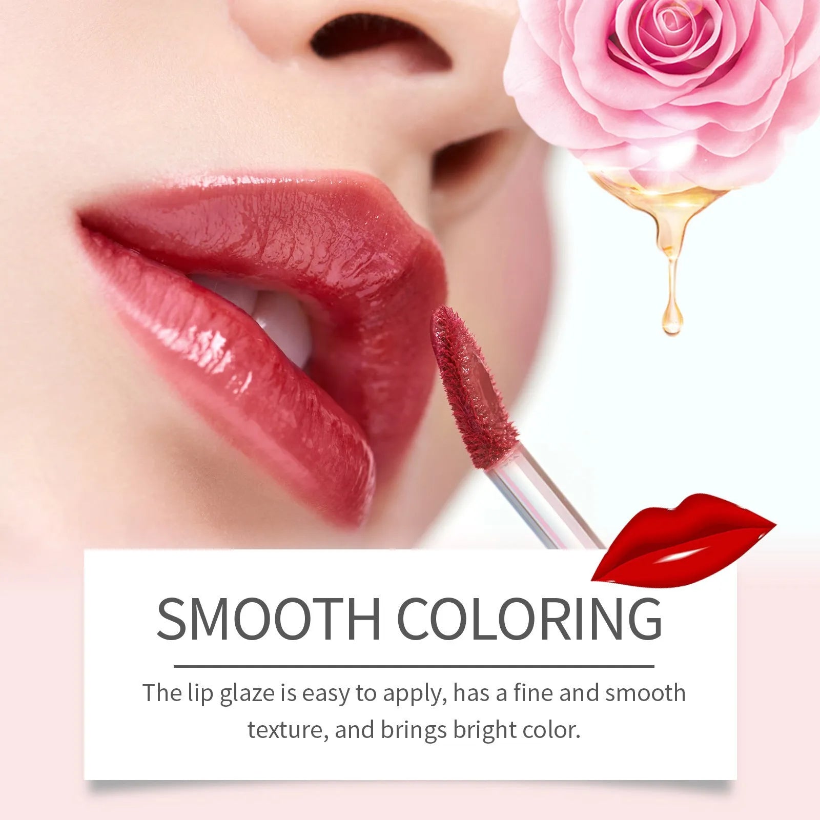 Double-headed lip liner and lip lacquer pen, a lipstick with three colour options.