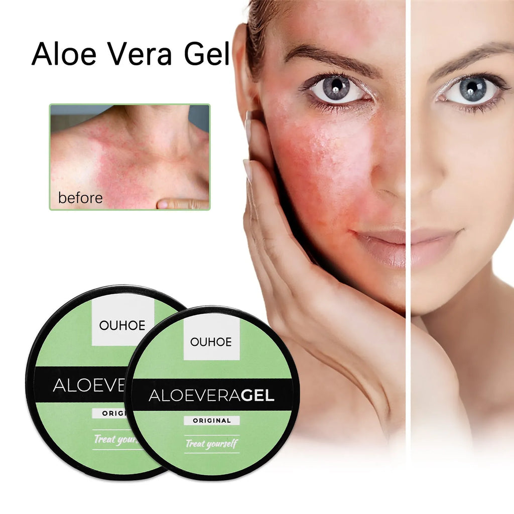 Tanning cream and aloe vera gel combination set in 50g or 100g containers for body bronzing and after sun relief