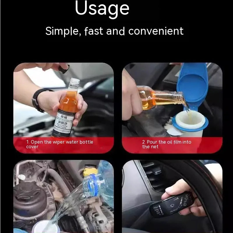 150ml glass oil film remover cleaner spray bottle for car windscreens in blue or yellow packaging