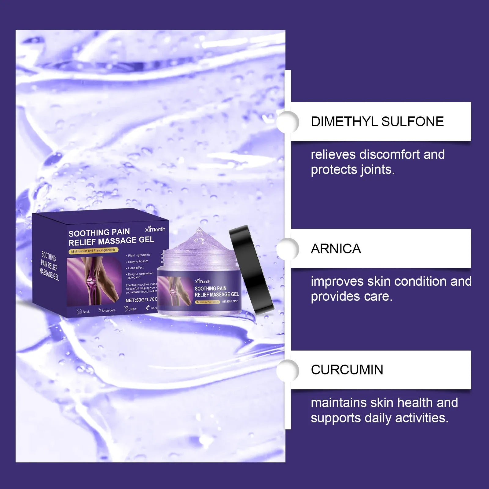 50g tube of body joint care gel for topical application