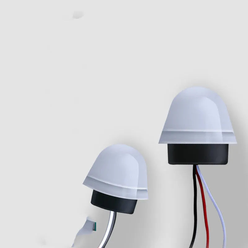 White automatic induction street lamp with motion and sound sensor for outdoor installation