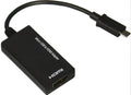 Black DisplayPort to HDMI adapter with 12cm cable and Micro USB connector