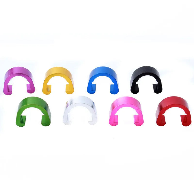 Aluminium alloy C-shaped buckle in various colours, dimensions 10.2mm by 13mm by 5mm.