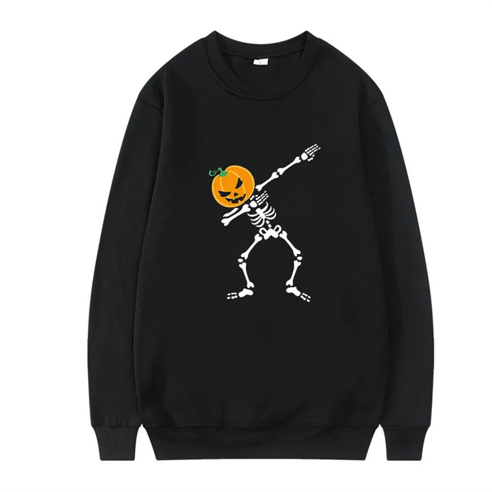 Women's printed cotton crew neck long sleeve top in multiple colours on a hanger.