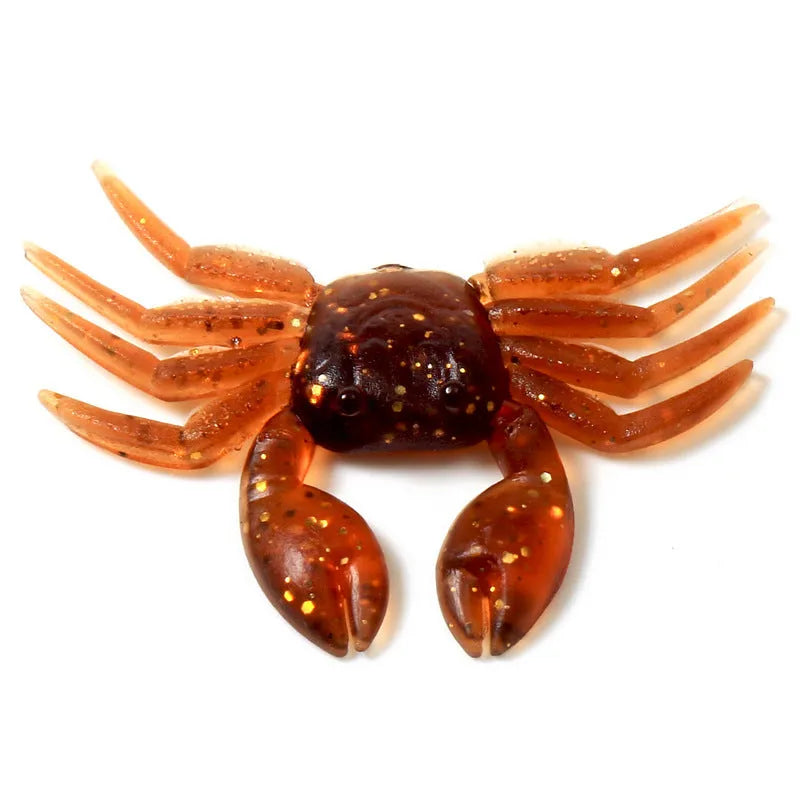 8 cm PVC crab fishing lure in red and brown colour options