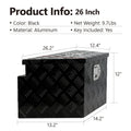 26-inch black aluminium alloy T-casting toolbox with removable carrying handle