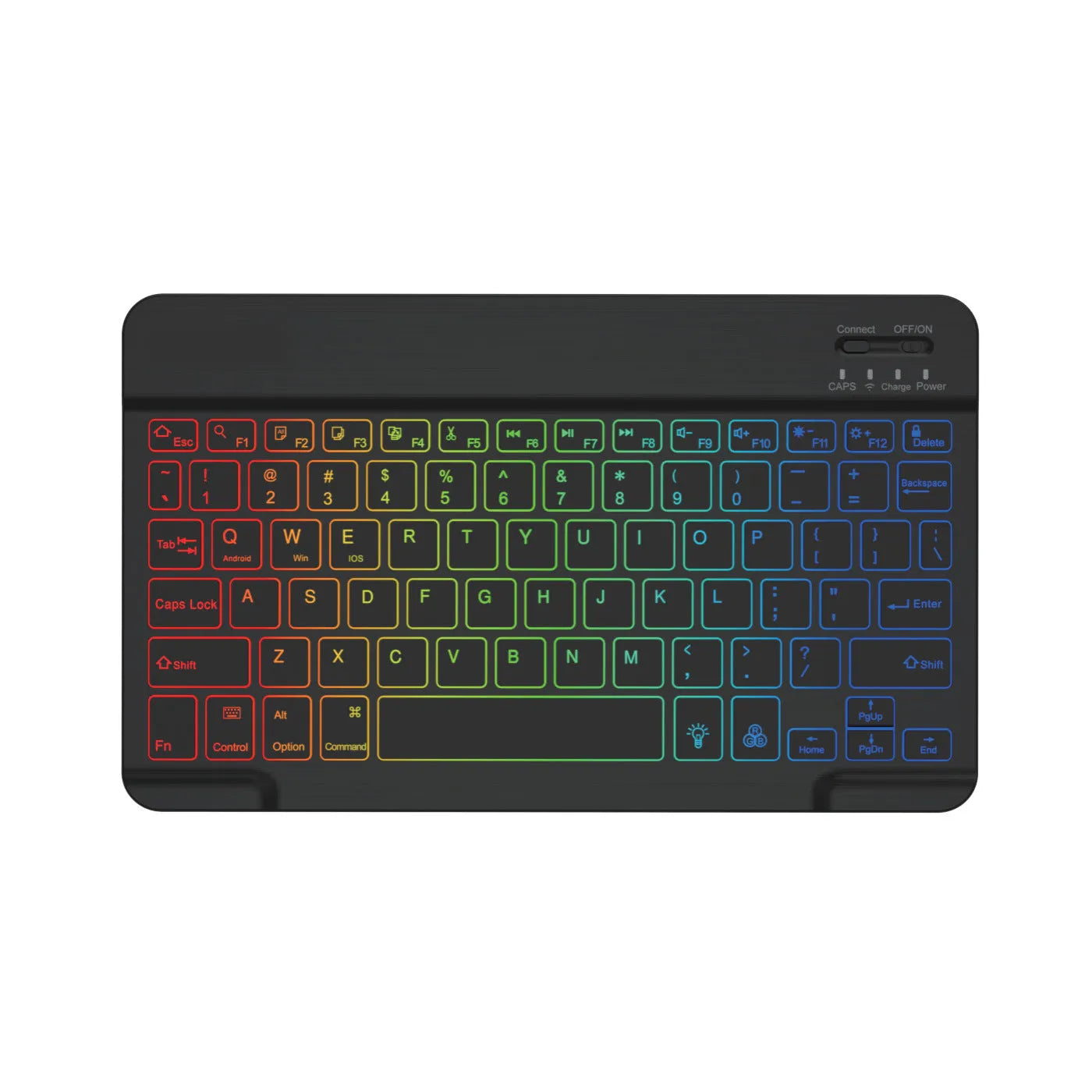 10-inch Bluetooth keyboard with colourful backlighting for tablet devices