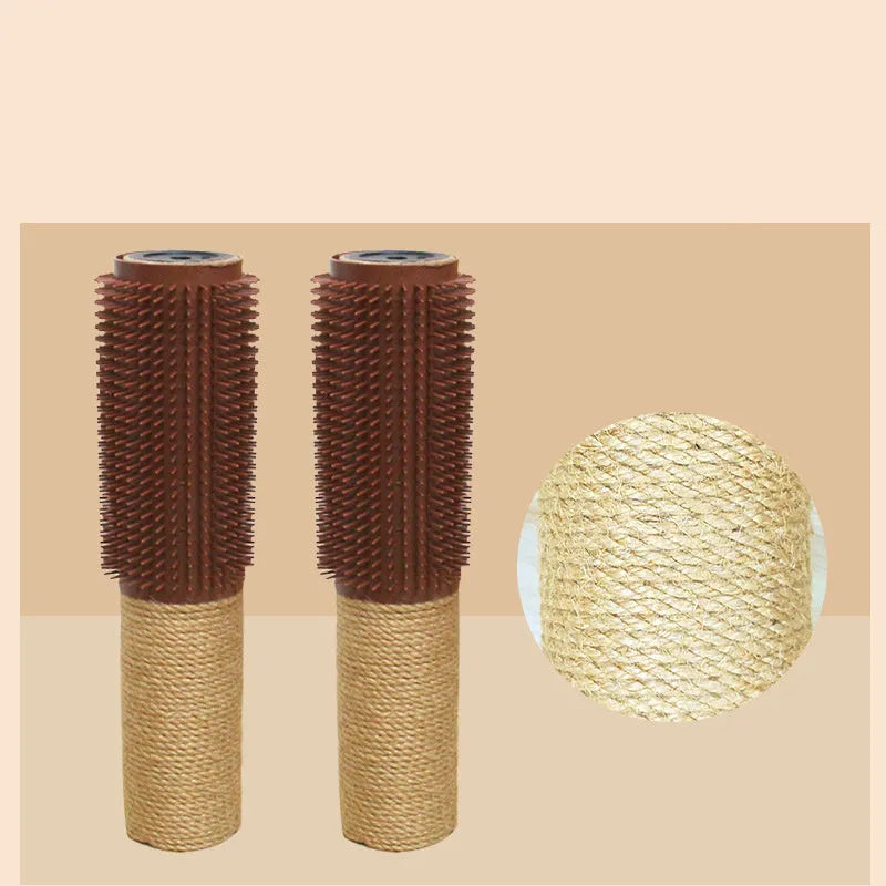 Brown sisal scratching post for cats measuring 30cm tall with natural fibre scratching surface