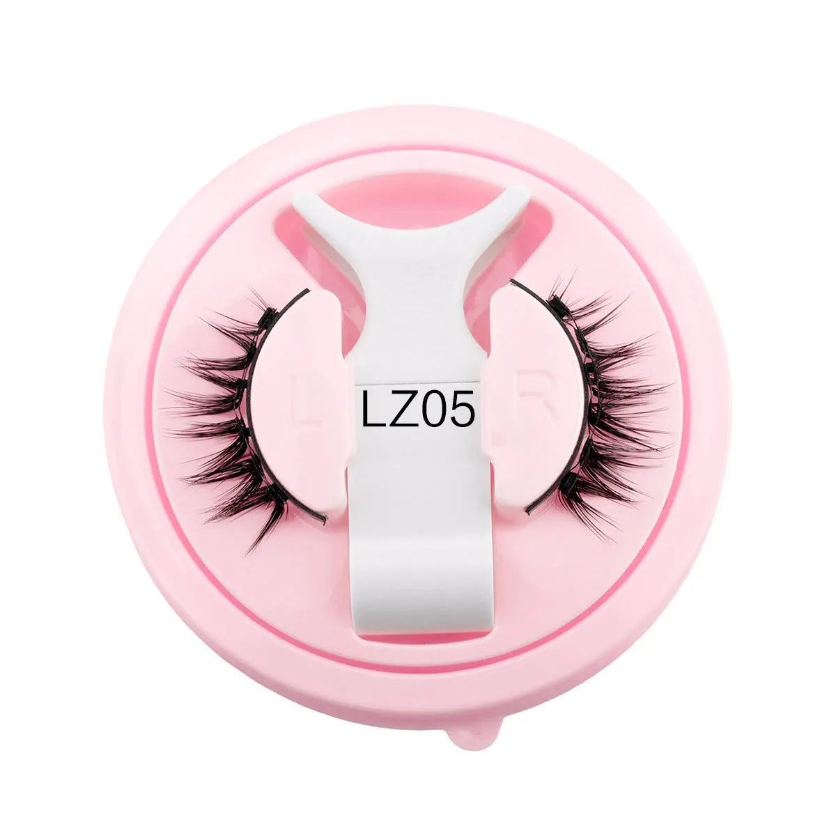 Set of reusable, glue-free false eyelashes in a natural thick style made from artificial fibre.