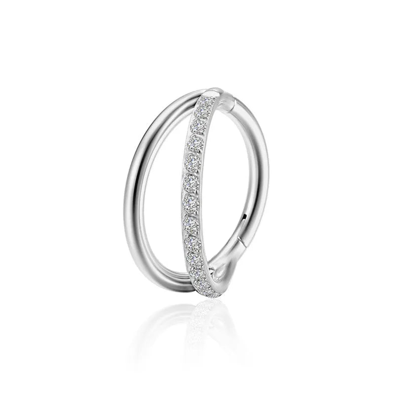 Titanium alloy fork nose ring body jewellery in silver, gold, black, rose gold and colourful finishes
