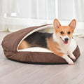 Brown cloth dog kennel with removable washable cover for indoor pet use