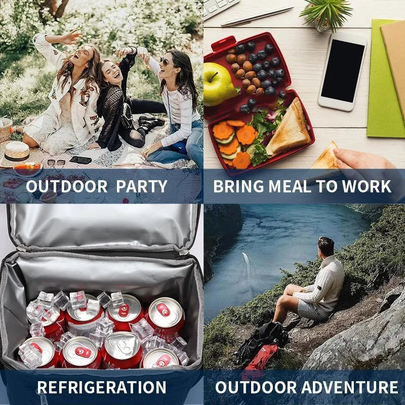 Double layer insulated waterproof picnic backpack in camouflage with ice pack