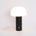 USB table lamp with dual power options in black, green, orange, or white plastic construction