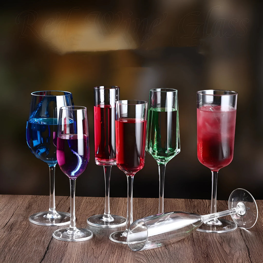 Modern clear PC acrylic wine bottle with simple design, shown in 300ml and 550ml capacity options.