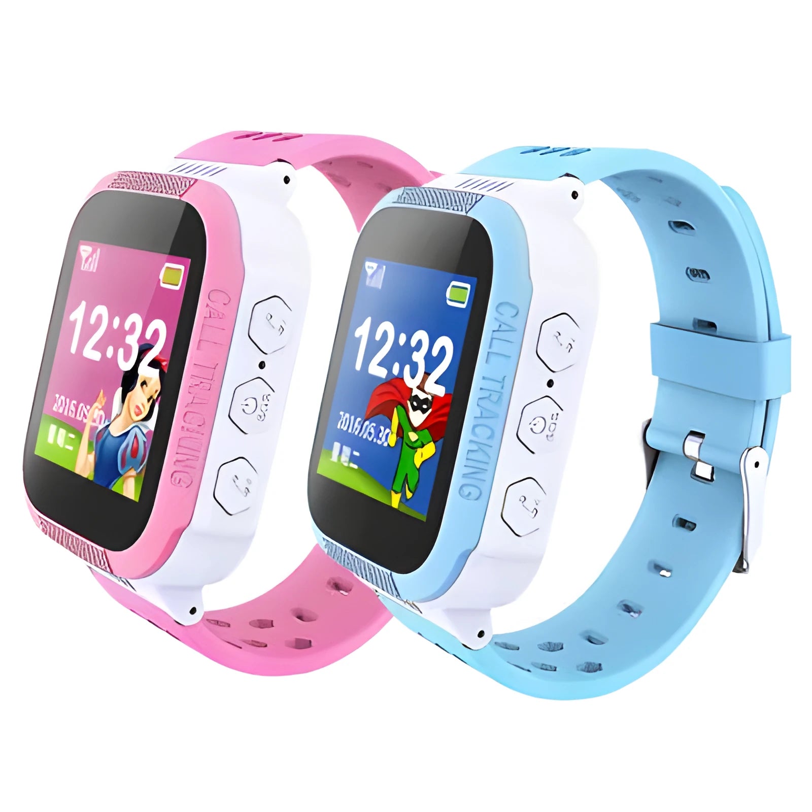 Blue children's phone watch with 1.44-inch IPS touch screen display