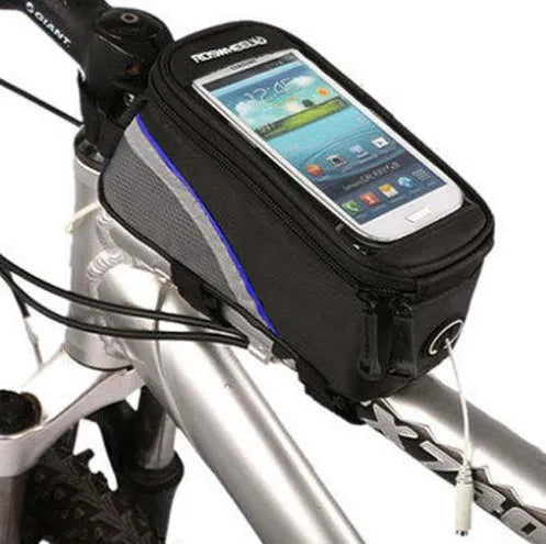 ROSWHEEL PVC bicycle frame bag holder for iPhone in black, blue, red, yellow colours