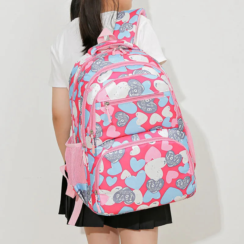 Children's large capacity school backpack with air pillow belt system in Oxford cloth construction