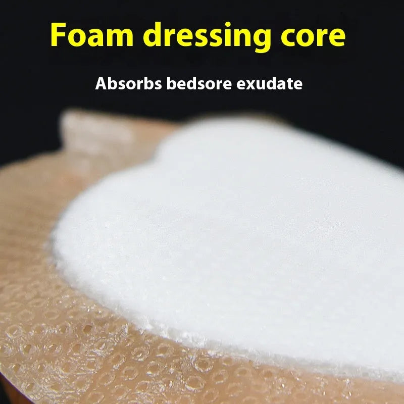 Large skin-coloured silicone foam bedsore sticker on white background
