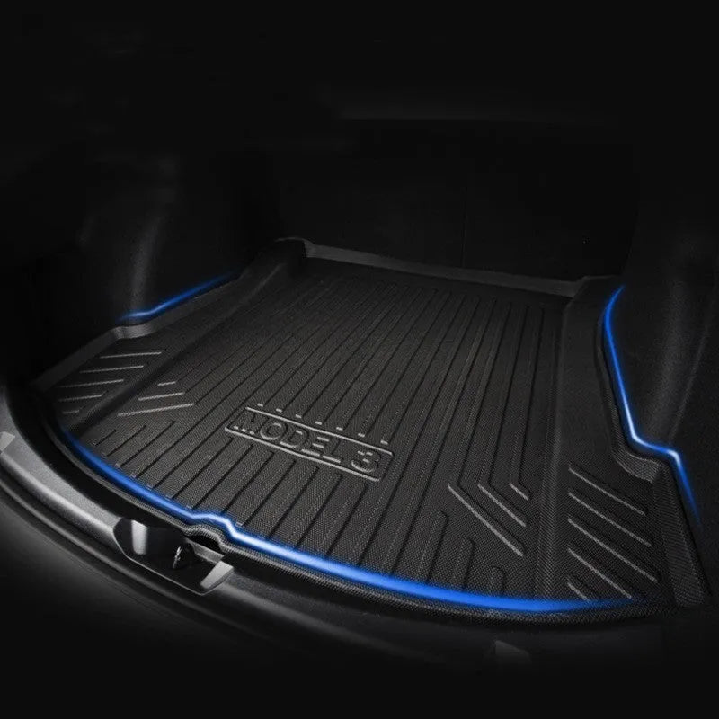 Rubber floor mats for Tesla Model 3, Y, X and S cars with TPE driver footrest