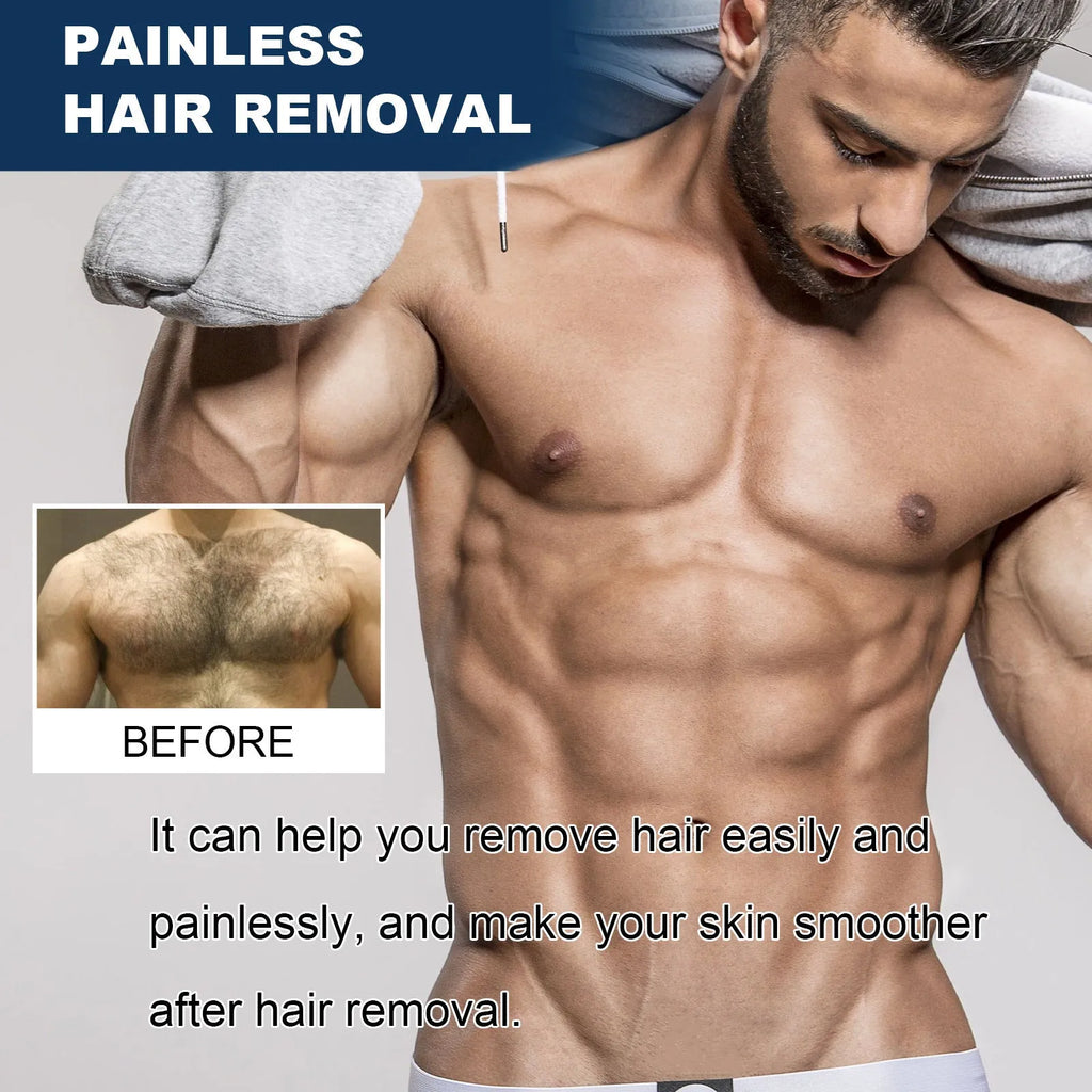 Men's hair removal cream tube for beard, armpit, hand and leg depilation - 100ml mild formula
