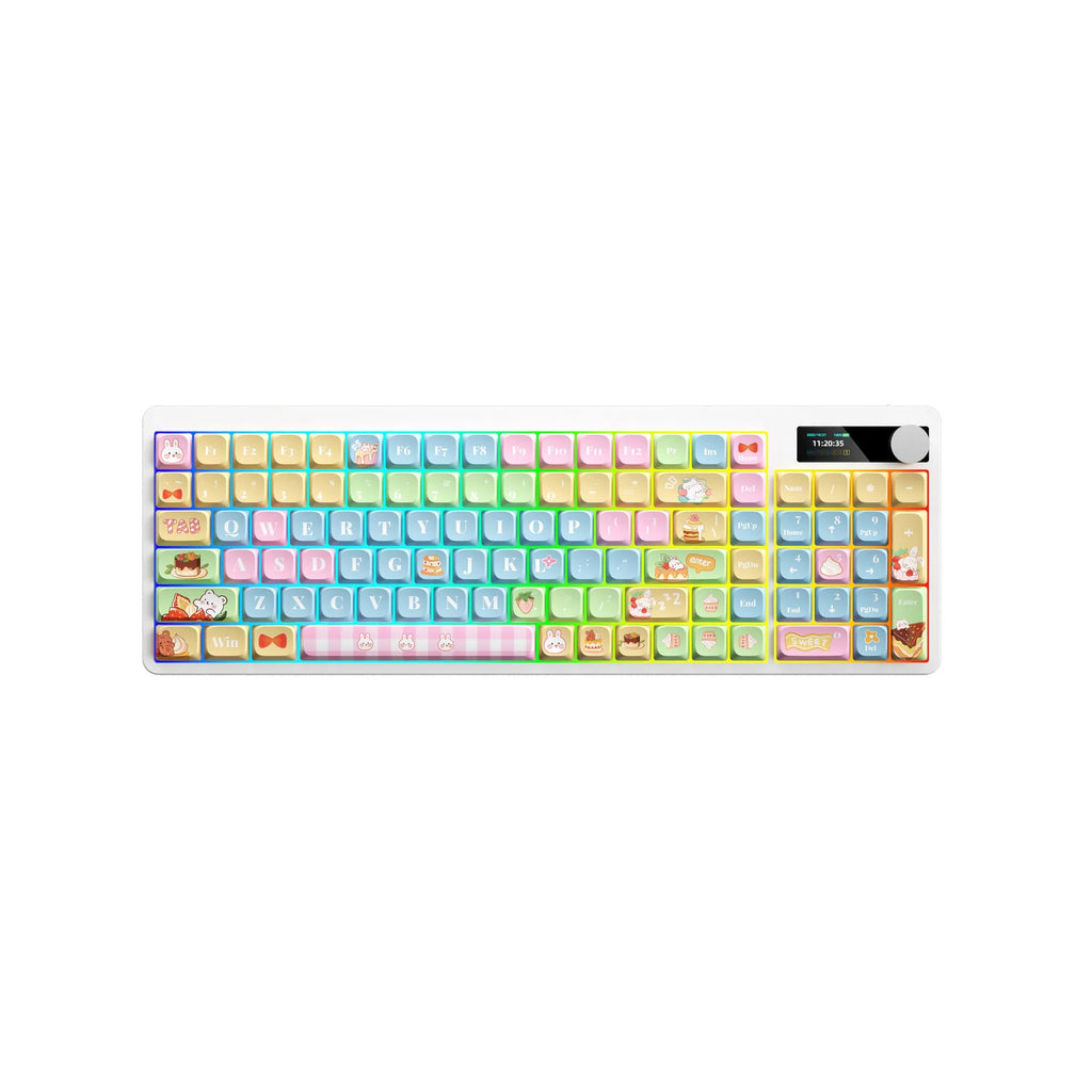 Black iron cow design mechanical keyboard with RGB backlight showing full keys layout
