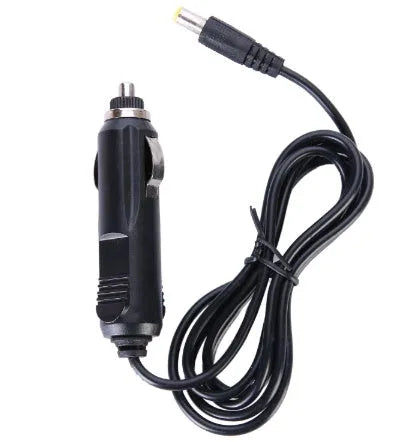 Black plastic 50W electric air pump with 150cm cable, 3 nozzles, 230V and 12V power options