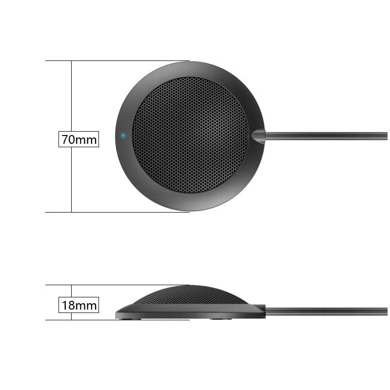Black omnidirectional USB desktop microphone with zinc alloy shell and metal mesh cover