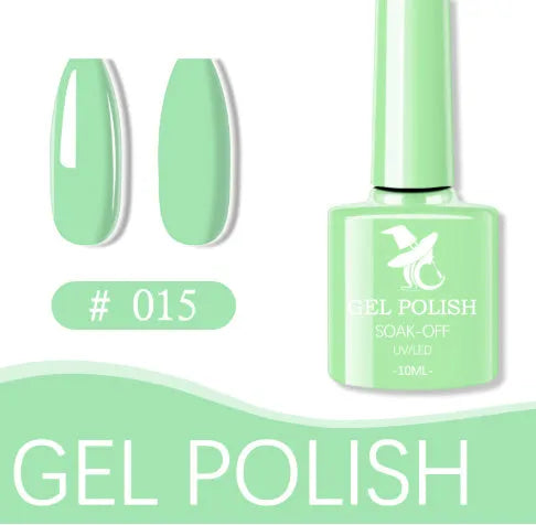 48 colour UV phototherapy gel nail polish set with 7ml bottles in sequins, frosted, glitter, nude and Morandi styles