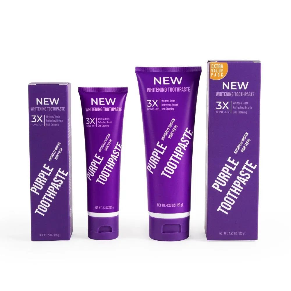 Purple whitening toothpaste for adults in 120g size with whitening function