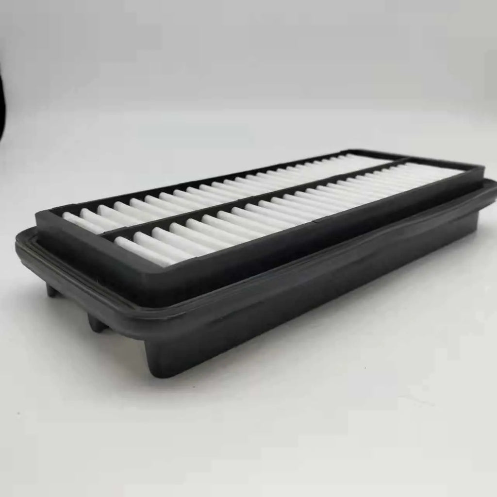 Black car air filter panel measuring 256mm x 113mm x 40mm for Modern vehicle replacement