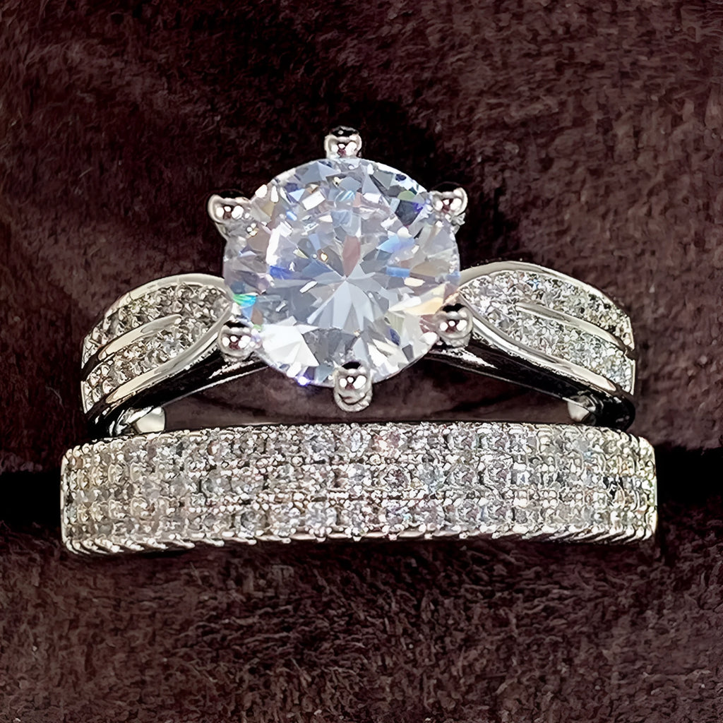 White gold colour combined ring bracelet with geometric design and round elements