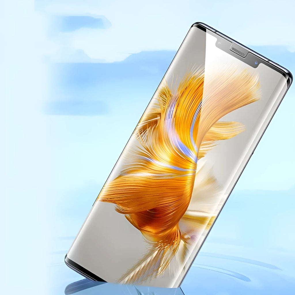 Huawei Mate 60 TPU soft screen protector film with anti-fingerprint and self-repair features, includes application tools.
