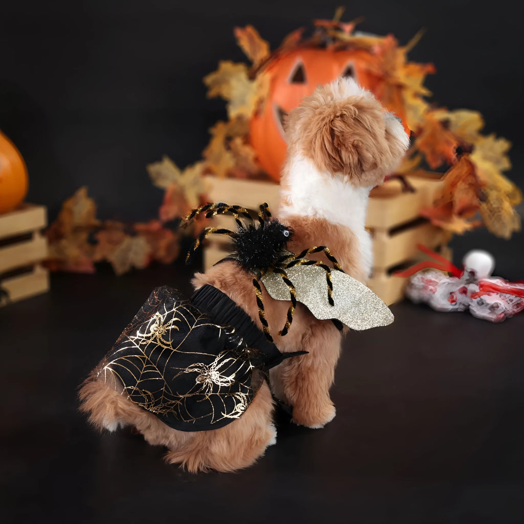 Dark formal suit halloween costume for dogs in polyester fabric