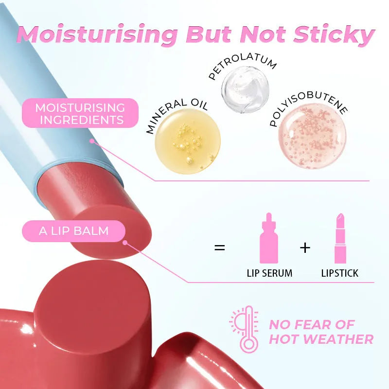 Waterproof moisturising lipstick in one of six available colour shades.