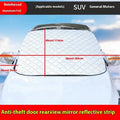 Large aluminium foil winter car cover with magnets and reflective stripes for SUV frost protection