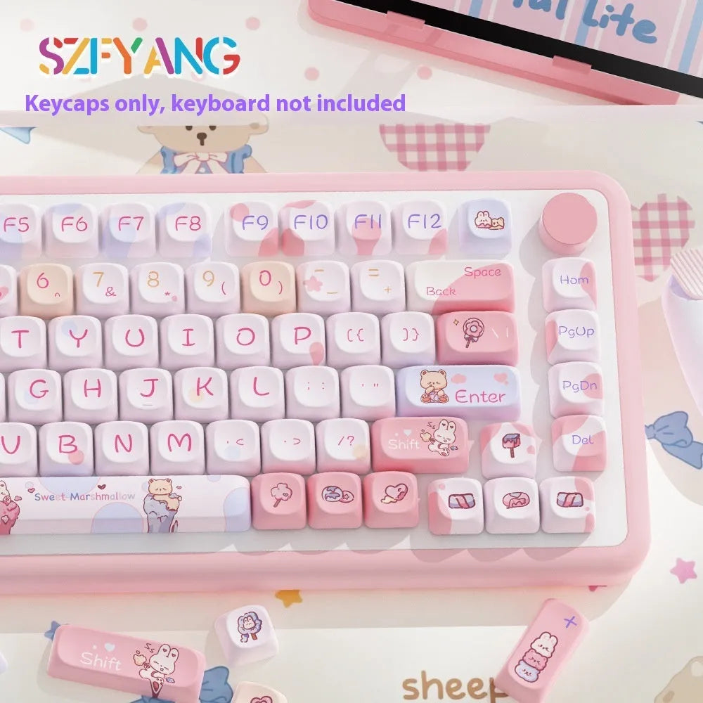 Sweet cotton candy colour mechanical keyboard keycaps XDA profile PBT plastic