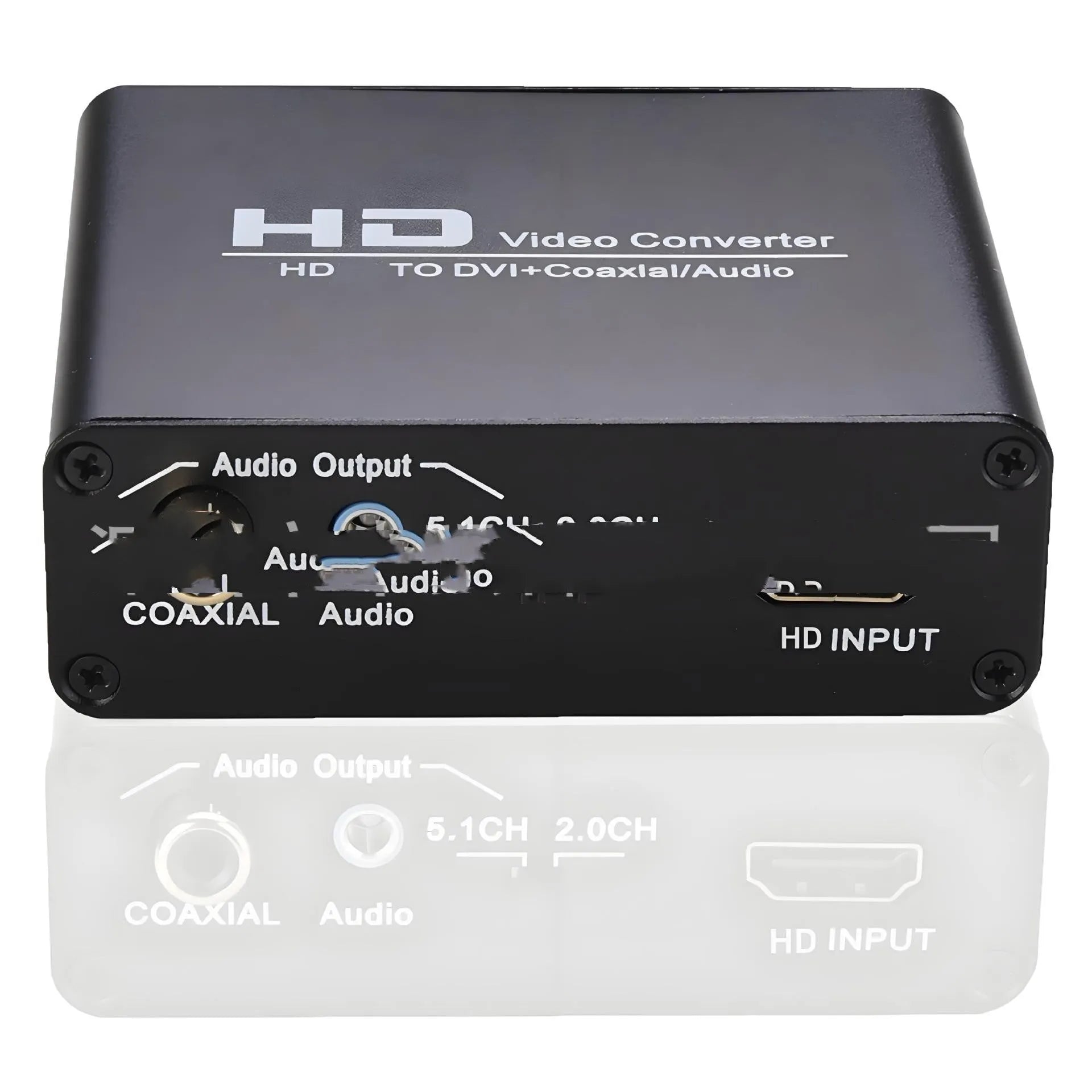 Black HDMI to DVI converter cable with coaxial audio output for safety monitors