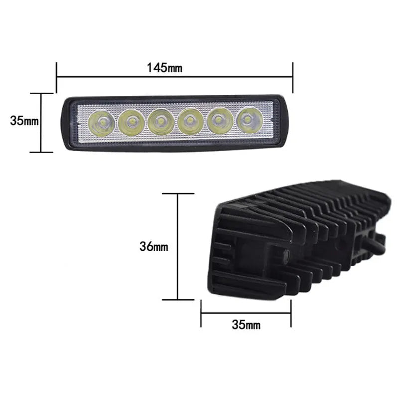 Black die-cast aluminium car auxiliary LED spotlight with bracket mount