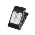 Compact black clip-on human body induction lamp showing dimensions and IP65 rating.