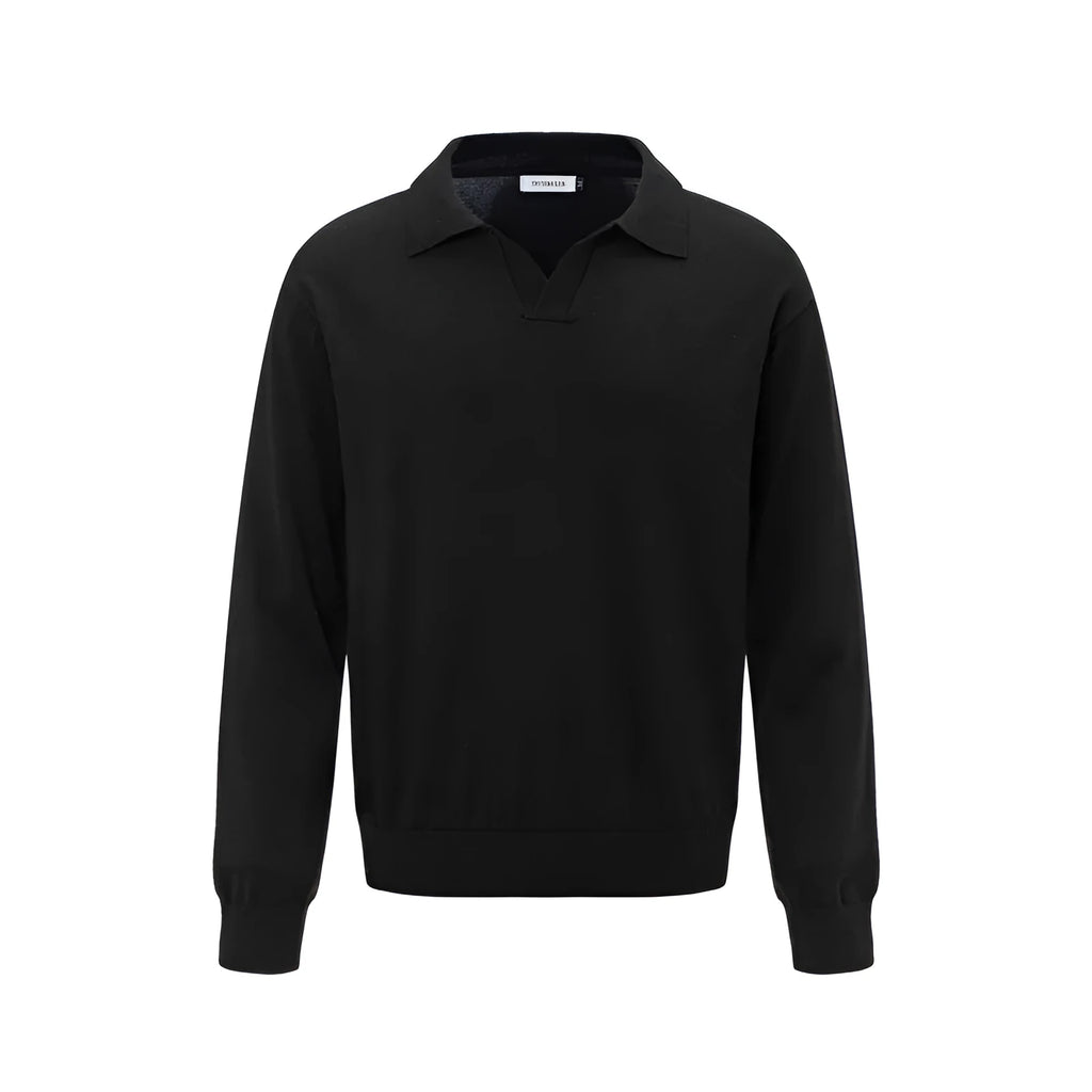 Loose all-matching bottoming shirt pullover sweater in chemical fibre blend fabric