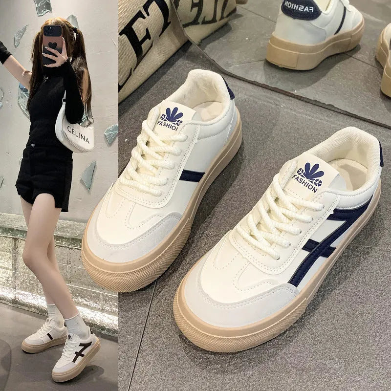 Blue and brown lace-up casual shoes with patent leather finish and rubber soles